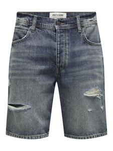 Джинсовые шорты Only & Sons Regular Jeans Edge Ram, темно-синий