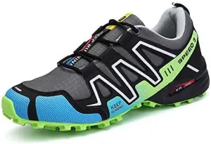 Мужские треккинговые ботинки Qacksv, легкие, дышащие, с широким носком, нескользящей подошвой, для активного отдыха, зеленые