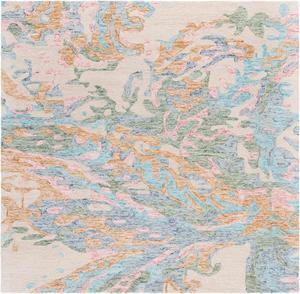 Ковер SAFAVIEH, 183 x 183 см, Jardin Collection, Ivory & Pink, цветочный дизайн, ручной работы из шерсти, идеально для гостиной, столовой, спальни (JAR902A-6SQ)