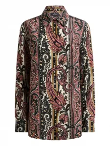 Шелковая рубашка с узором пейсли Etro, красный