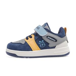 Synthetic Leather Slip Resistant, Abrasion Resistant, Thermal Mid top Toddler Shoes Infant And Toddler BOBDOG, 41054 navy/sky серый (spring fall)