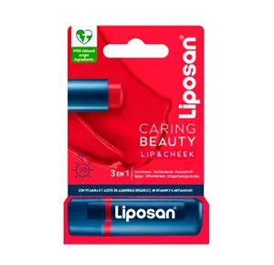 Бальзам для губ и щек 3 в 1 Caring Beauty Fps 30 Liposan, цвет red