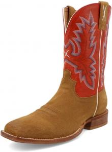 Ковбойские сапоги Twisted X Men's Tech X с широким квадратным носком - Mxtl001, Roughout Tan & Cherry