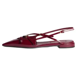 MIU MIU Кожаные повседневные туфли Cow Leather Casual Shoes 1cm Women's Red