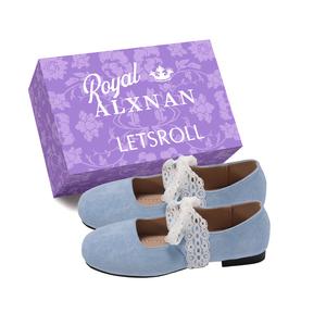 Alxnan Голубые женские балетки Flat Mary Jane, цвет Sky Blue+Box