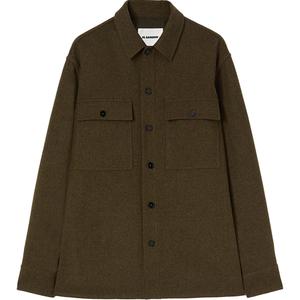 Фланелевая рубашка с заниженной линией плеча JIL SANDER, коричневый