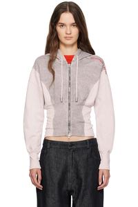 Eckhaus Latta Белая и серая толстовка с капюшоном