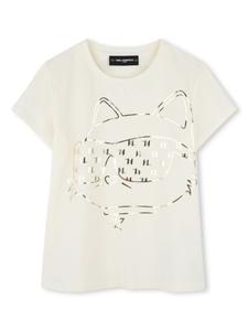 Karl Lagerfeld Kids футболка с графичным принтом, белый