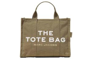 MARC JACOBS Хлопковая сумка из холста Сумка-шоппер Покупная сумка Плечевая сумка Нагрудная сумка Женская сумка среднего размера в шиферно-зеленом цвете