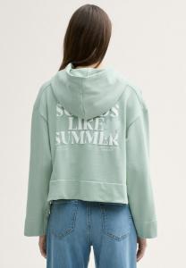 Толстовка TOM TAILOR DENIM MIT PRINT, Fresh Mint Green/Turquoise