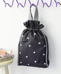 Школьная сумка для девочек с завязками и ручками в форме сердца, весна/лето 2026 Devirock, цвет 002-Black