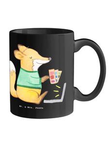 Кружка для кофе CMYK с надписью на черном фоне Mr. & Mrs. Panda