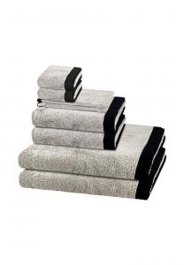 Набор полотенец Cawö Lifestyle Splash, 8 штук, платиновый / черный