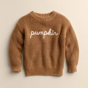 Детский свитер для малышей Little Co. By Lauren Conrad, цвет tan pumpkin sweater