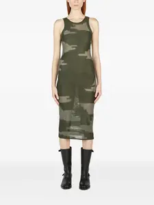 Платье миди с абстрактным принтом Durazzi Milano, зеленый