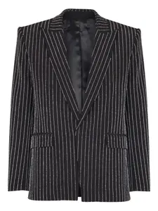 Жакет с пуговицей и кристаллами BALMAIN, черный