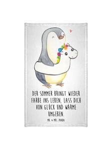 Mr. & Mrs. Panda Полотенце летних цветов с надписью белого цвета