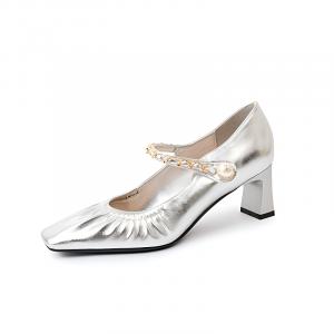 TATAYA Мэри Джейн на массивном каблуке 5,5 см, серебристые, цвет Silver