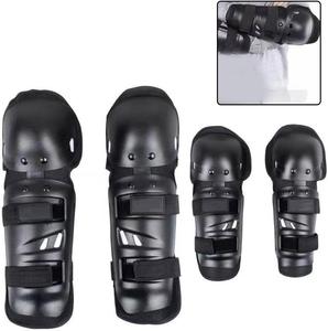 Наколенники и налокотники для мотоциклистов, комплект из четырех предметов защитной экипировки с защитой от столкновений из материала EVA для езды на велосипеде, бездорожье, баскетбола, фитнеса и занятий спортом на открытом воздухе, черный KoiLykke