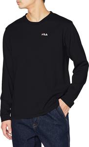 Мужская хлопковая футболка Fila с вышитым логотипом One Point, с карманом, черная
