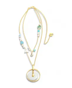 Длинное ожерелье из омбака с позолотой 18 карат Nectar Nectar New York, gold