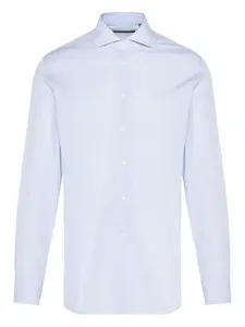 Рубашка в тонкую полоску с длинными рукавами Corneliani, синий