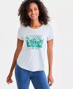 Женская футболка с круглым вырезом и короткими рукавами Style & Co, серый