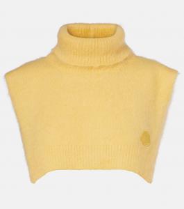 Шарф из смесовой шерсти Moncler, желтый