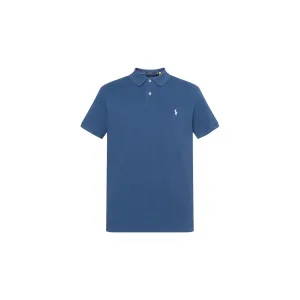 Поло с коротким рукавом и вышитым логотипом Polo Ralph Lauren, синий