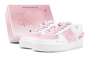 Nike Air Force 1 Air Force 1, Парные, Романтичный подарок, Розовая любовь, Бант, Девчачий, Сладкий стиль Low top