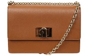 Furla Кожаная портативная сумка через плечо женская коричневая