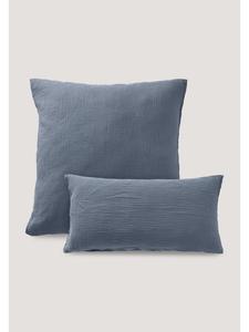Наволочка из муслина стального синего цвета Hessnatur, 40 x 80 см
