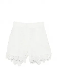 Кружевные шорты с фигурным краем TWINSET Kids, белый