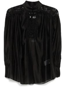 NISSA блузка с кружевом, черный