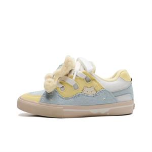 LIANGHUO Женские низкие скейтерские кеды желто-синие, цвет Yellow Blue without Accessories (Fall Winter)