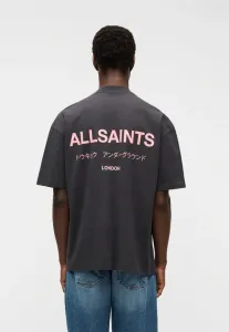 Футболка с принтом команды андеграунда Allsaints, Washed Black/Pink