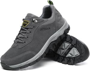 Мужские походные обувь для улицы, противоскользящие кроссовки для троп, с толстой подошвой, повседневная спортивная обувь для ходьбы, трекинга и восхождений Qacksv, серый