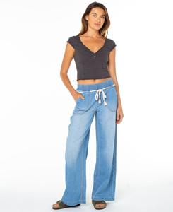 Женская вязаная блузка Moonglow с коротким рукавом Roxy, Phantom Solid