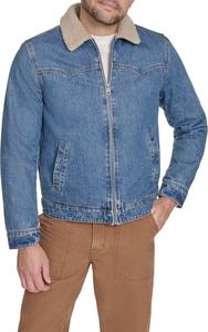 Мужская джинсовая куртка Levi's в стиле вестерн с воротником на подкладке из шерпы, Medium Wash Denim