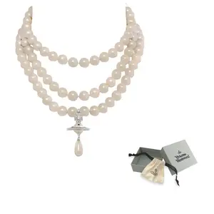 Трехрядное жемчужное колье-чокер Vivienne Westwood