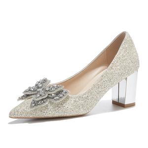 Туфли на высоком каблуке 6 см, женские, серебристые Medd, Silver 6Cm