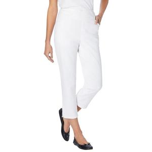 Женские джинсовые капри без застежки с гибким кроем больших размеров для миниатюрных женщин Woman Within, белый