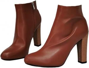 Женские и мужские ботильоны Frankie Hsu большого размера, классического карамельно-коричневого цвета, с платформой, массивным деревянным каблуком, высокие на каблуке, зимние короткие ботинки