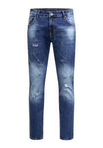 Джинсы стандартного кроя, потертый вид Rock Creek, темно-синий