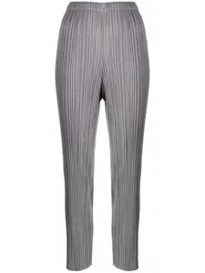 Плиссированные брюки узкого кроя Pleats Please Issey Miyake, серый