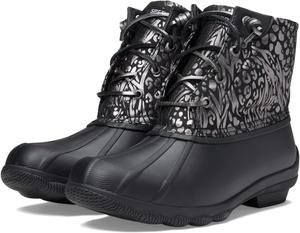 Женские лодочные туфли Sperry Syren Gulf с металлическим animal print, Black