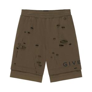 Шорты с дырочками от Givenchy Board, цвет Хаки