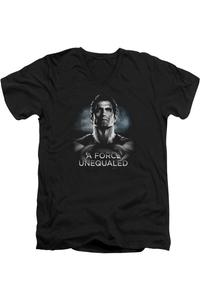 Футболка / футболка из хлопка премиум-класса с коротким рукавом и V-образным вырезом для взрослых «Бэтмен против Супермена» Gildan, черный