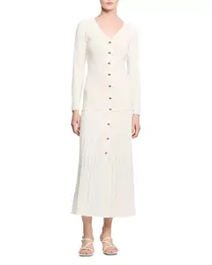 Длинное платье с длинными рукавами Sandro, белый