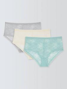 Трусики Helenca Short Briefs John Lewis, Pack of 3, Green/Neutral